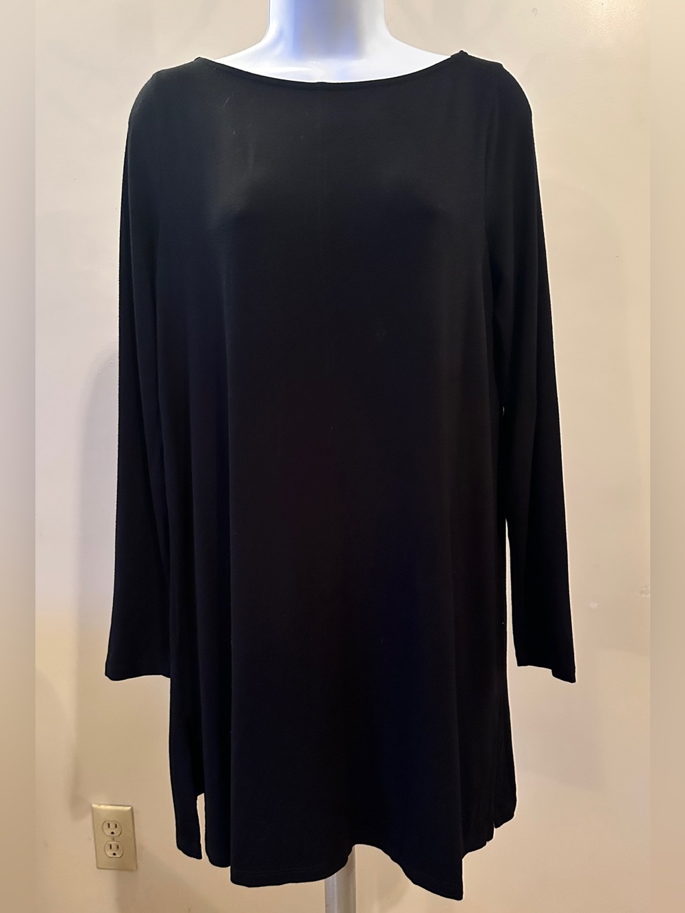 Eileen Fisher Black Long-Sleeve Swing Tunic